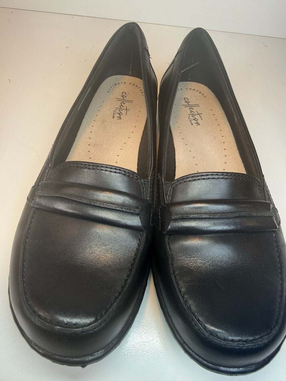 Clarks Collection Penny Loafer Size 9 Black Leather